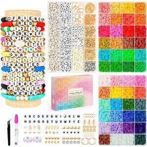 Friendship Bracelet Kit Beads Jewelry Making Kit DIY Clay Beads Letter Number Se